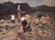 Nikolai Kasatkin Poor People Collecting Coal in an Abandoned Pit oil